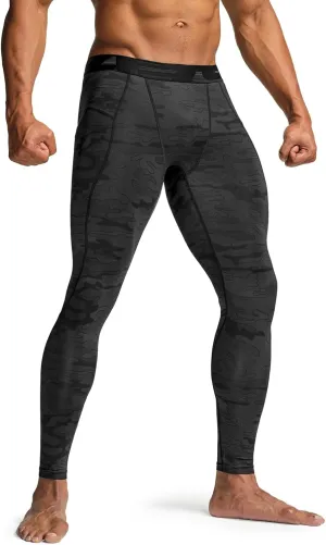 TSLA Men's Compression Pants - Cool Dry Athletic Sports Workout Running Tights Leggings Baselayer