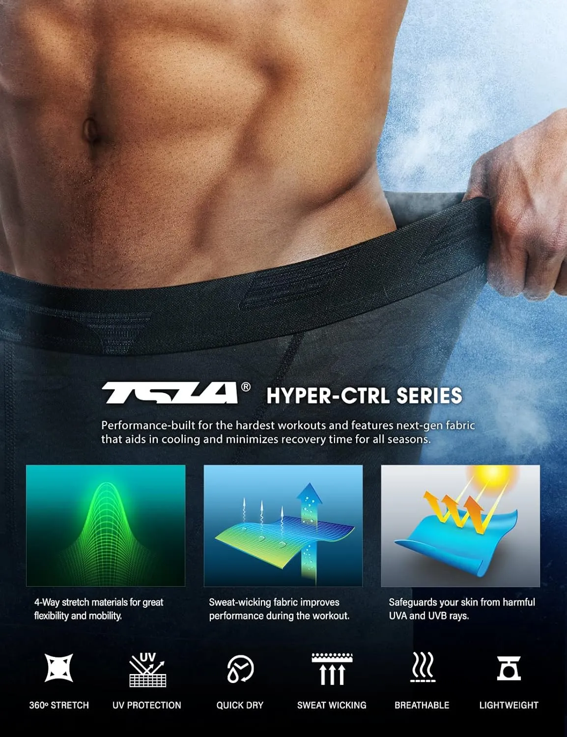 TSLA Men's Compression Pants - Cool Dry Athletic Sports Workout Running Tights Leggings Baselayer