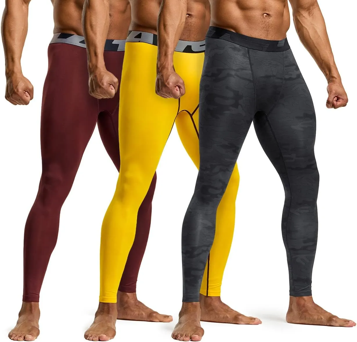 TSLA Men's Compression Pants - Cool Dry Athletic Sports Workout Running Tights Leggings Baselayer