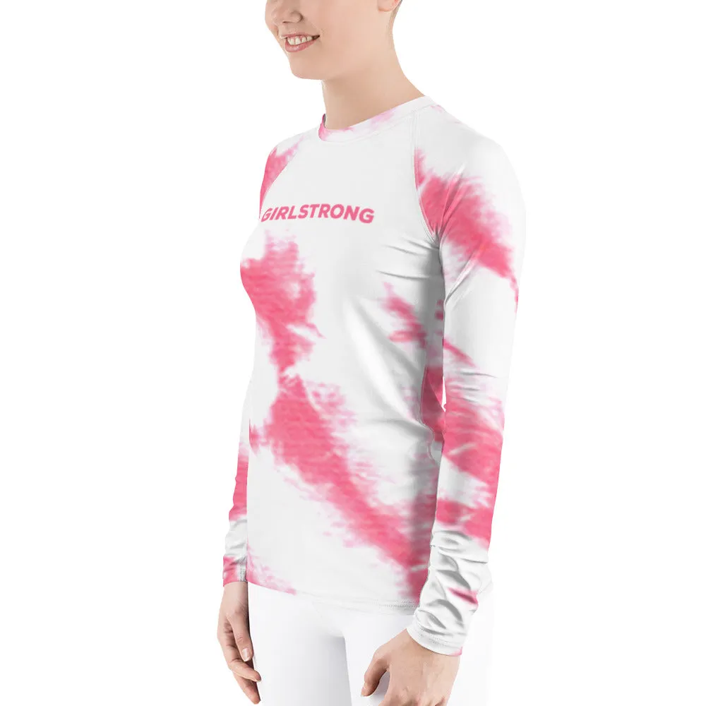 UPF 50 LONG SLEEVES RASH GUARD PINK TIE DYE