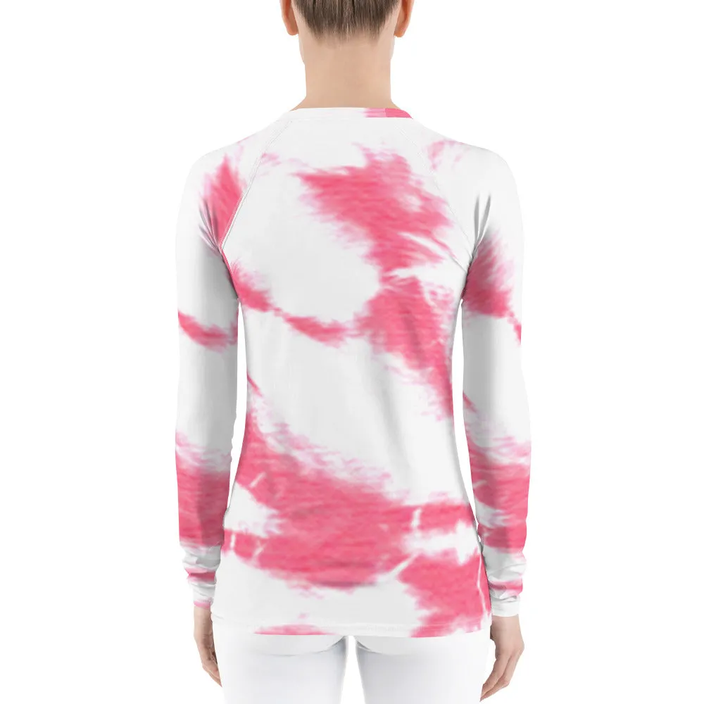 UPF 50 LONG SLEEVES RASH GUARD PINK TIE DYE