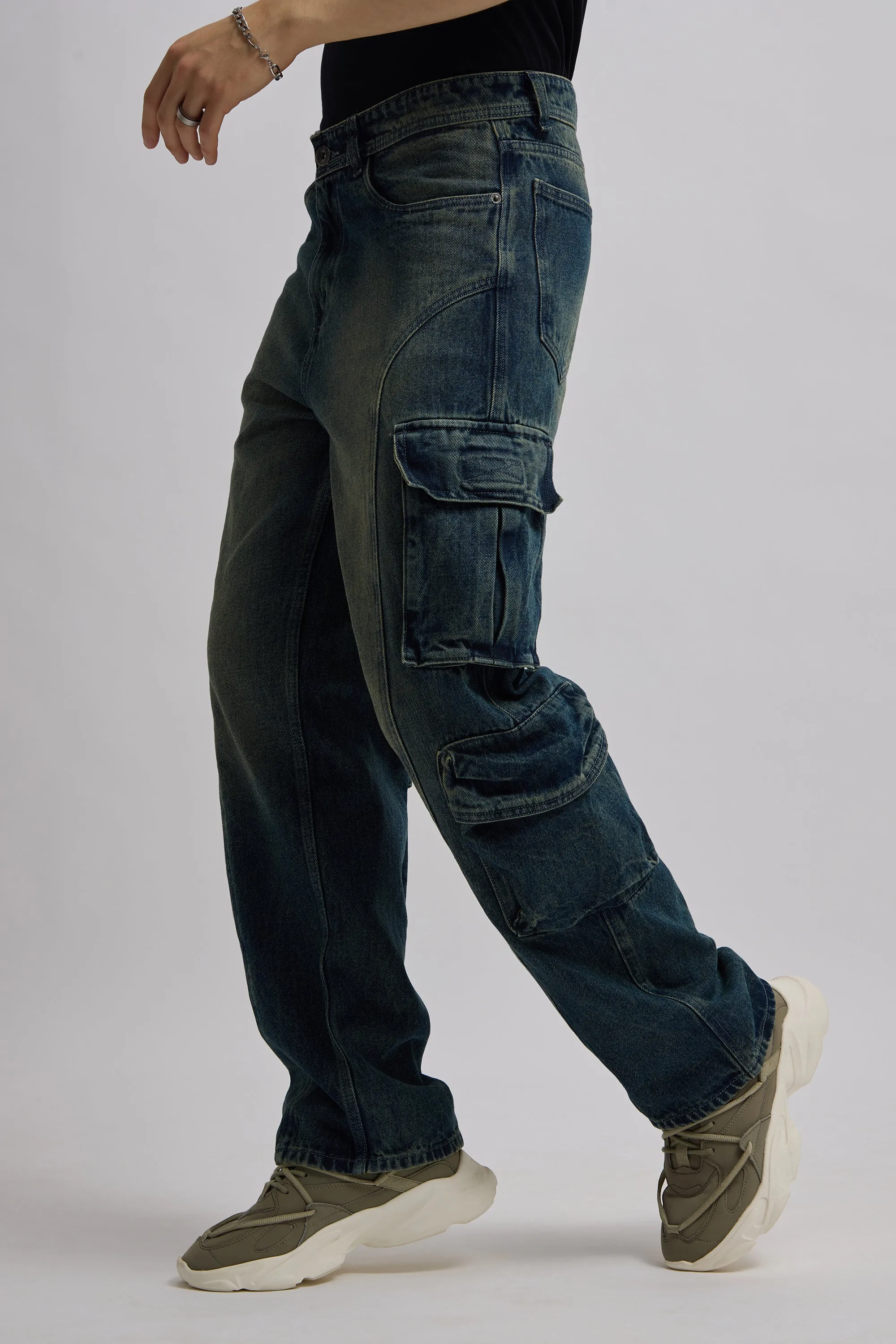 Valter - Relaxed Cargo Jean - Blue Shade