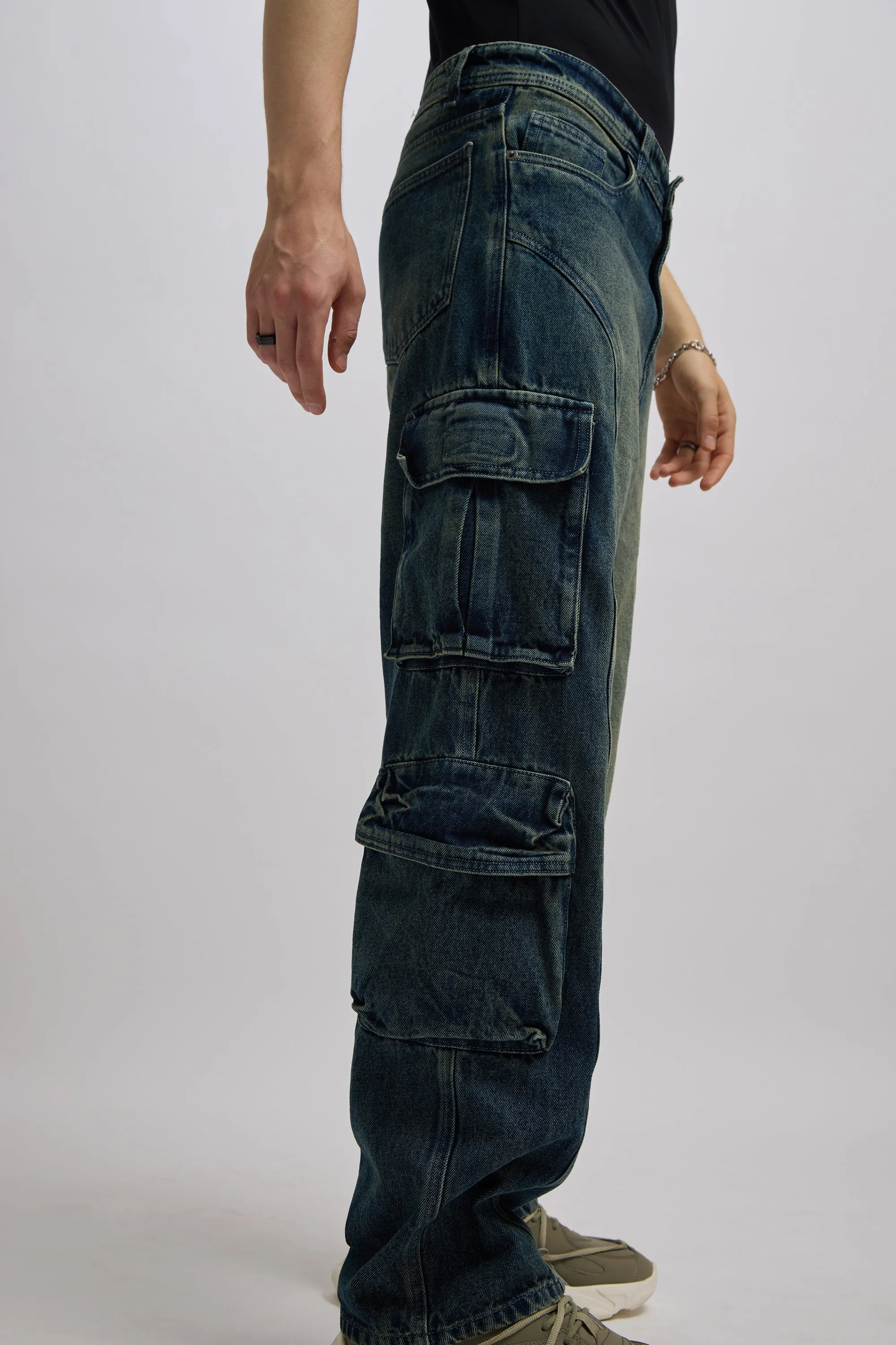 Valter - Relaxed Cargo Jean - Blue Shade