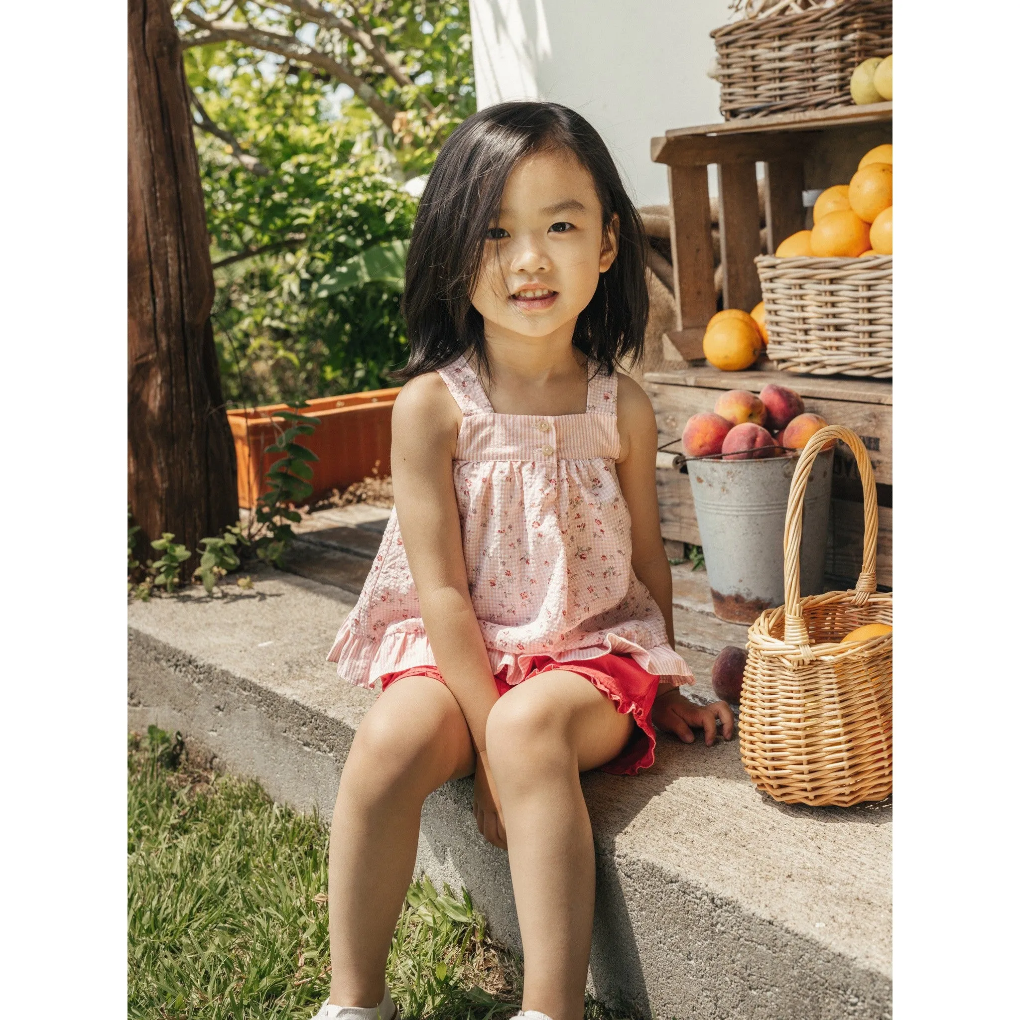 vichy plaid and stripes short set