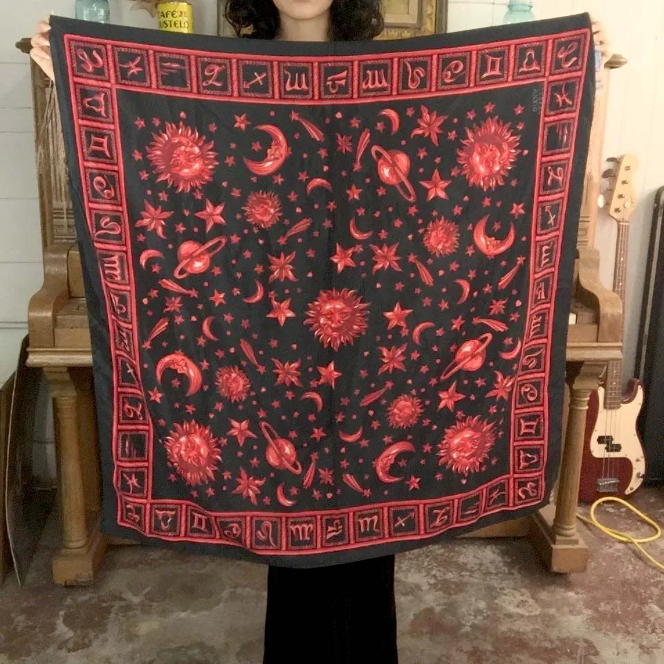 Vintage | Versace Sun and Moon Zodiac Silk Scarf