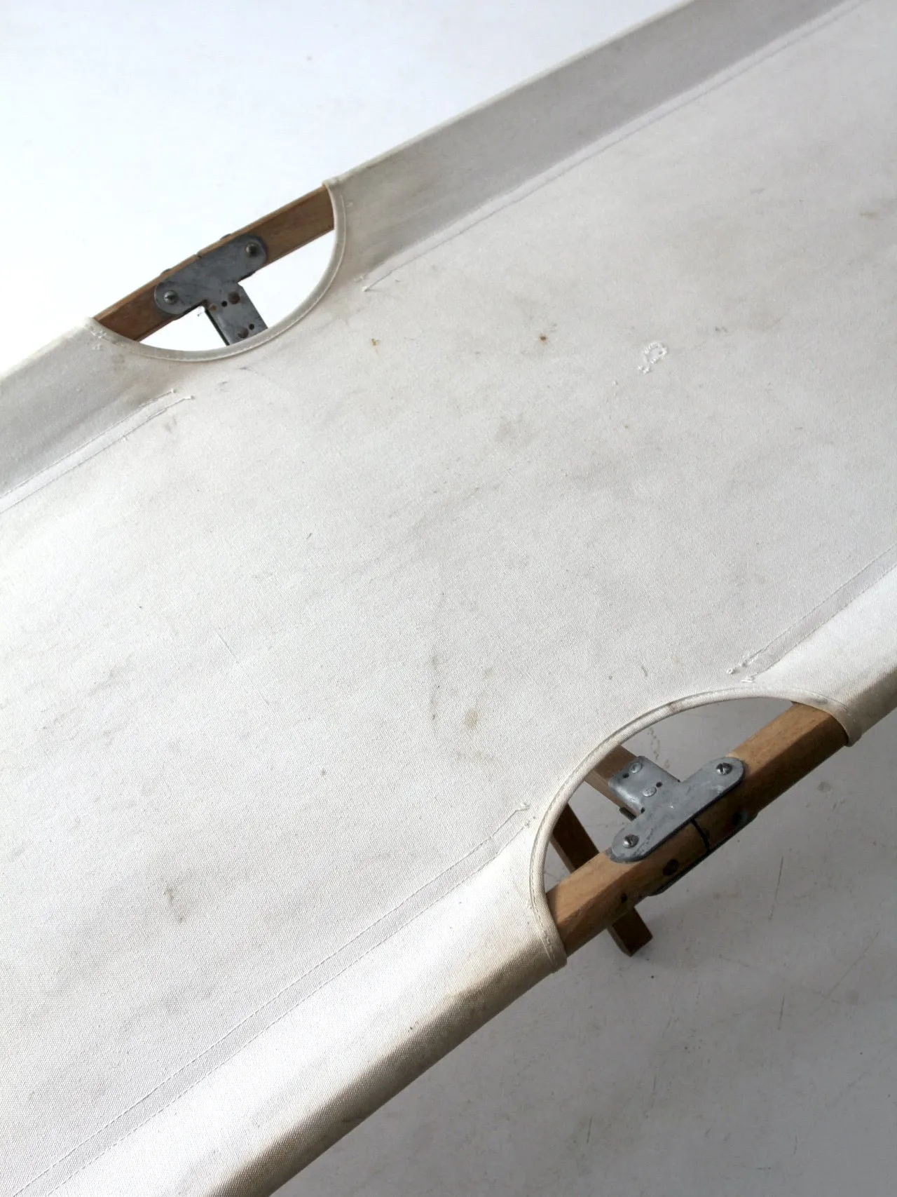 vintage wood & canvas x-frame cot