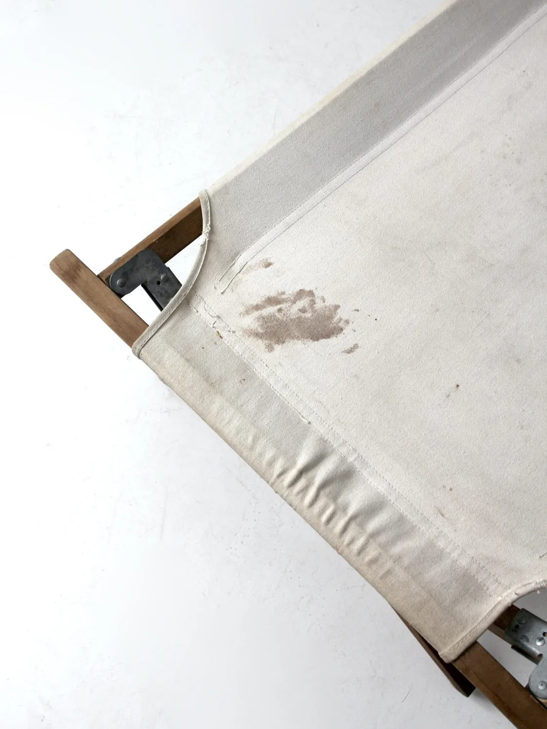 vintage wood & canvas x-frame cot