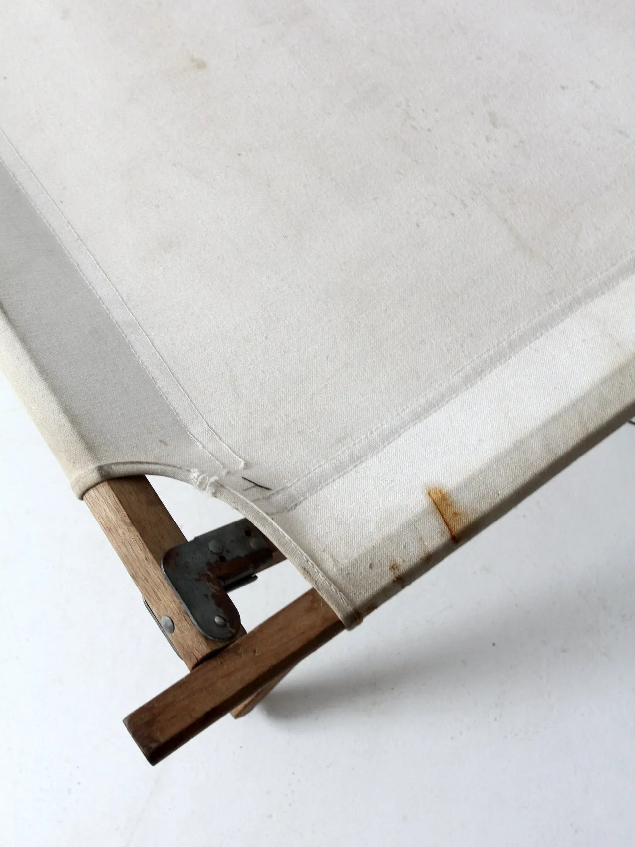 vintage wood & canvas x-frame cot