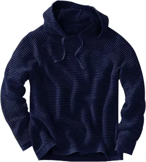 Waffle Hooded Sweatshirt for Men Long Sleeve Gym Athletic Hoodies Pure Color Drawstring Casual Pullover Tops
