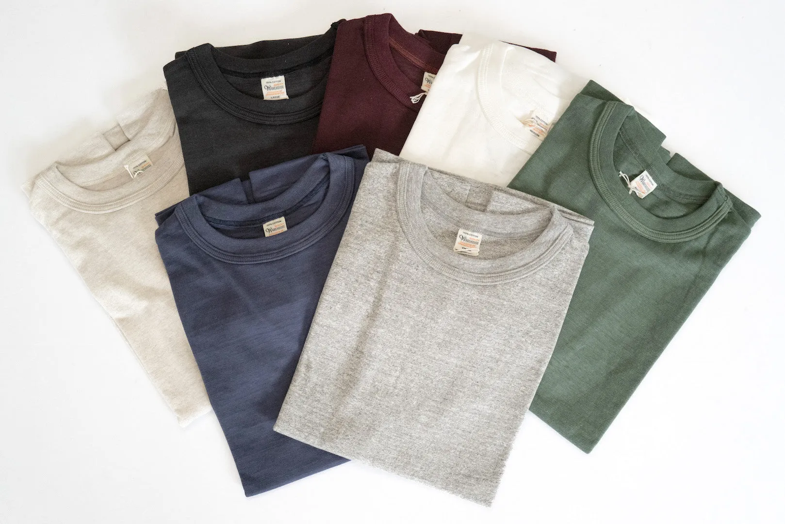 Warehouse 5.5oz "Bamboo Textured" Plain Tee (Heather Grey)