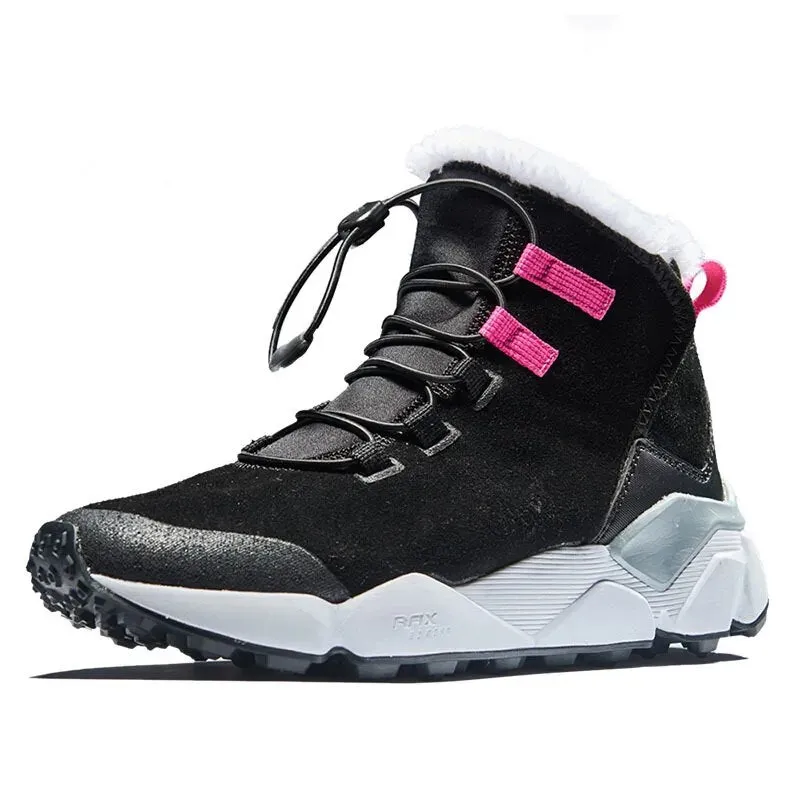 Warm Snow Boots Men Women Fleece Hiking Footwear Outdoor Sports Mountain Shoes Snowproof Walking Boots