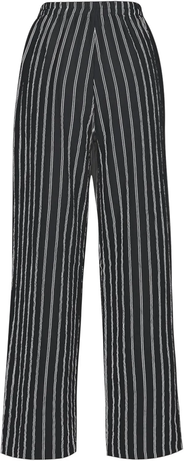 Wide Leg Cotton Linen Pants Women 2025 Summer Lightweight Lounge Pants High Waisted Loose Slacks Trousers with Pockets