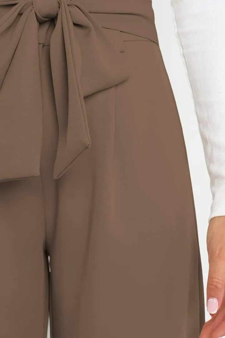 Wide Leg Dress Pants Womens Paperbag High Waisted Belted Business Casual Work Pants