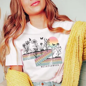 Wildflower Rainbow Stripe Tee