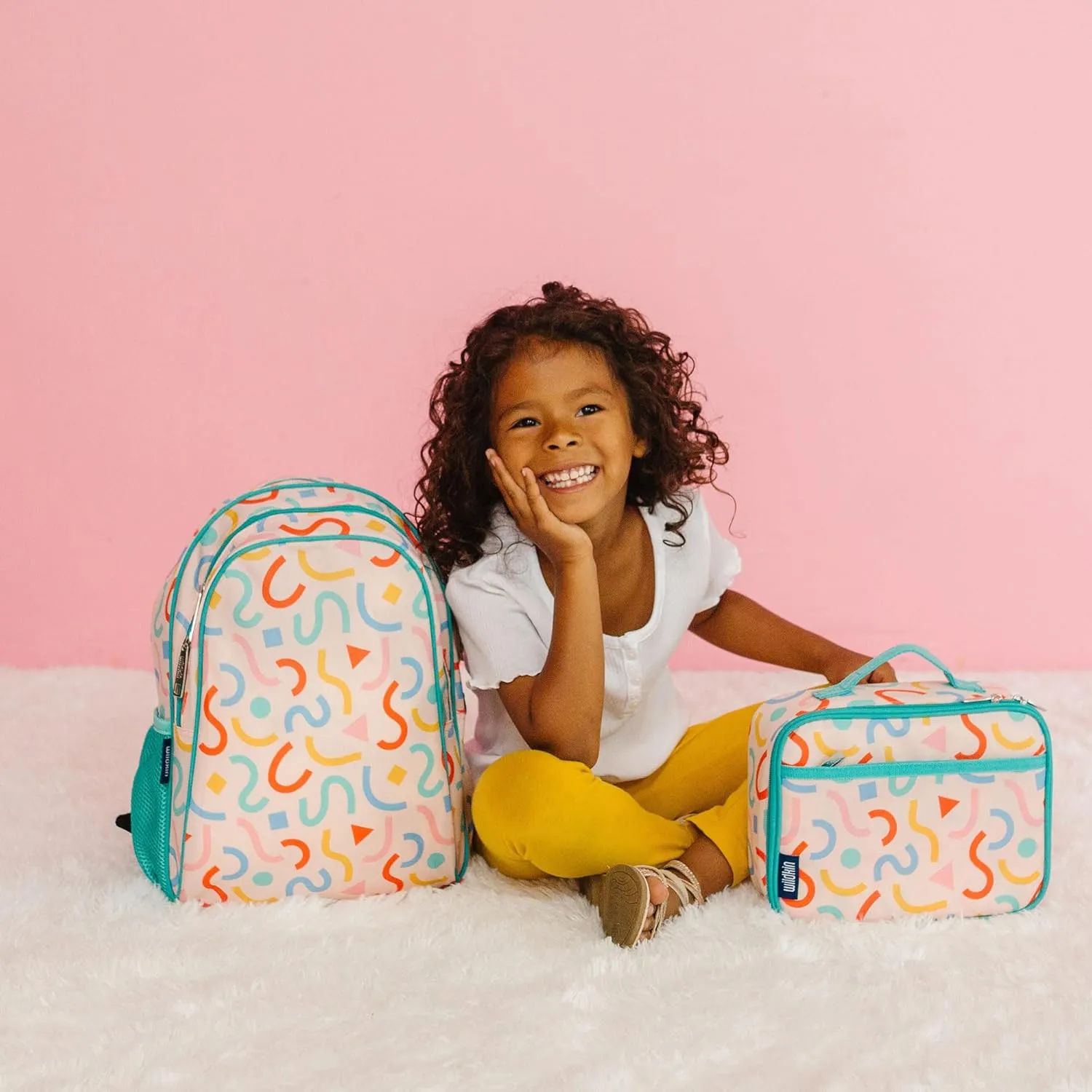 Wildkin 15-inch Kids Backpack  Durable, Padded, Adjustable for School & Travel - Confetti Peach