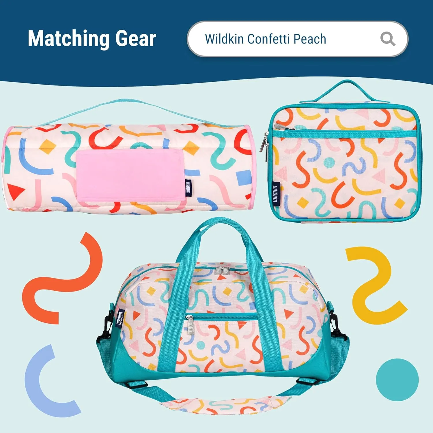 Wildkin 15-inch Kids Backpack  Durable, Padded, Adjustable for School & Travel - Confetti Peach