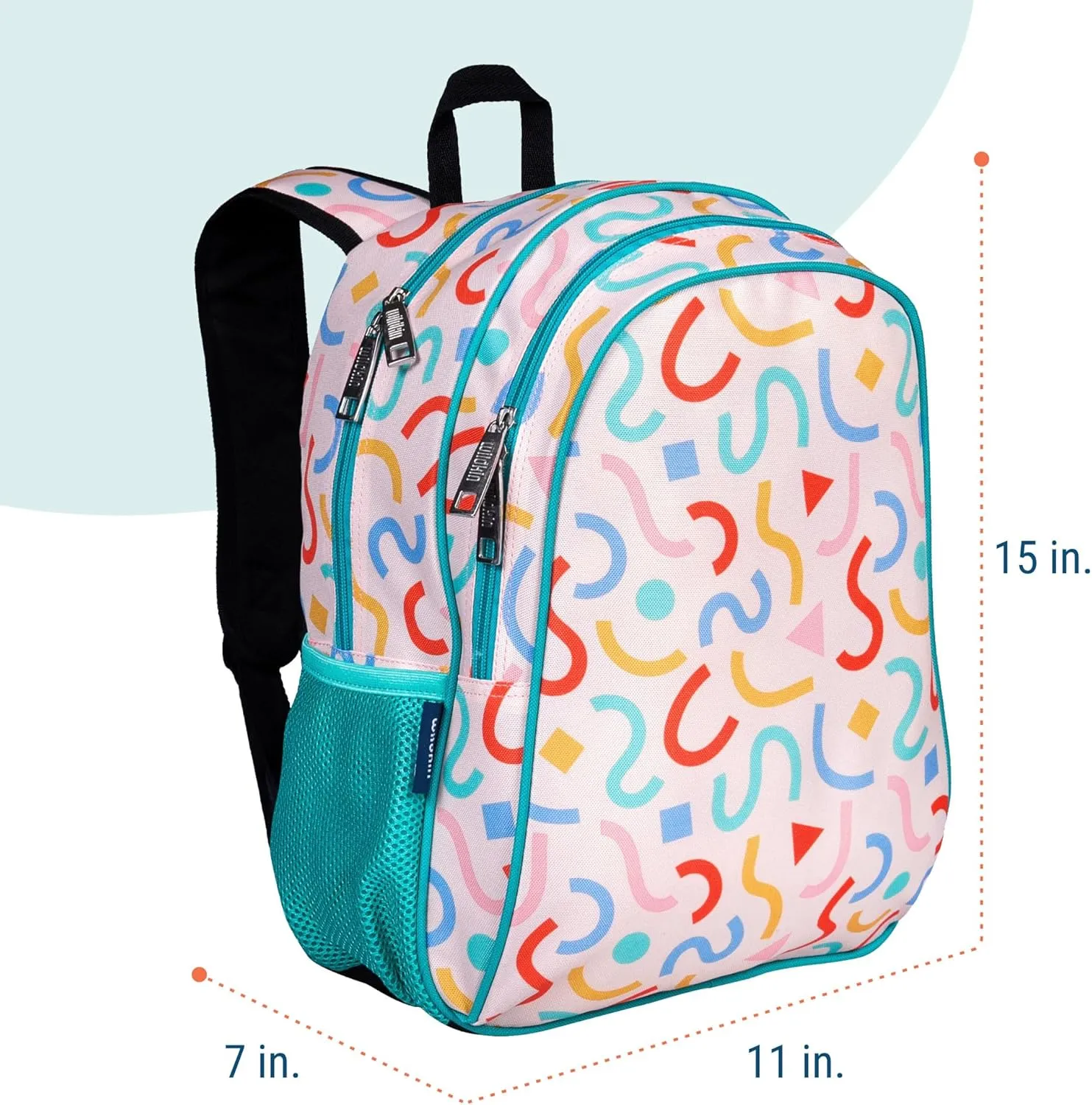 Wildkin 15-inch Kids Backpack  Durable, Padded, Adjustable for School & Travel - Confetti Peach