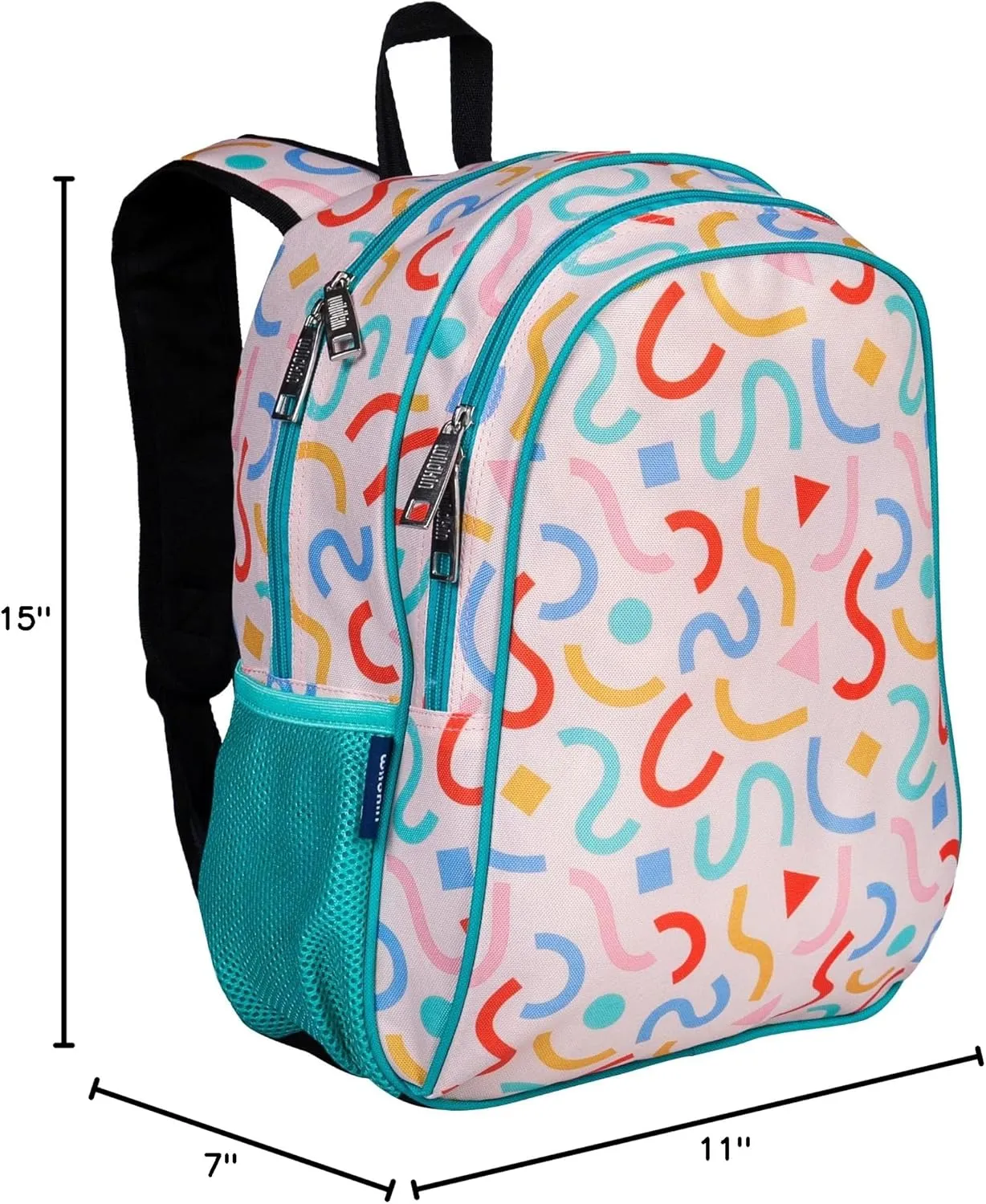 Wildkin 15-inch Kids Backpack  Durable, Padded, Adjustable for School & Travel - Confetti Peach
