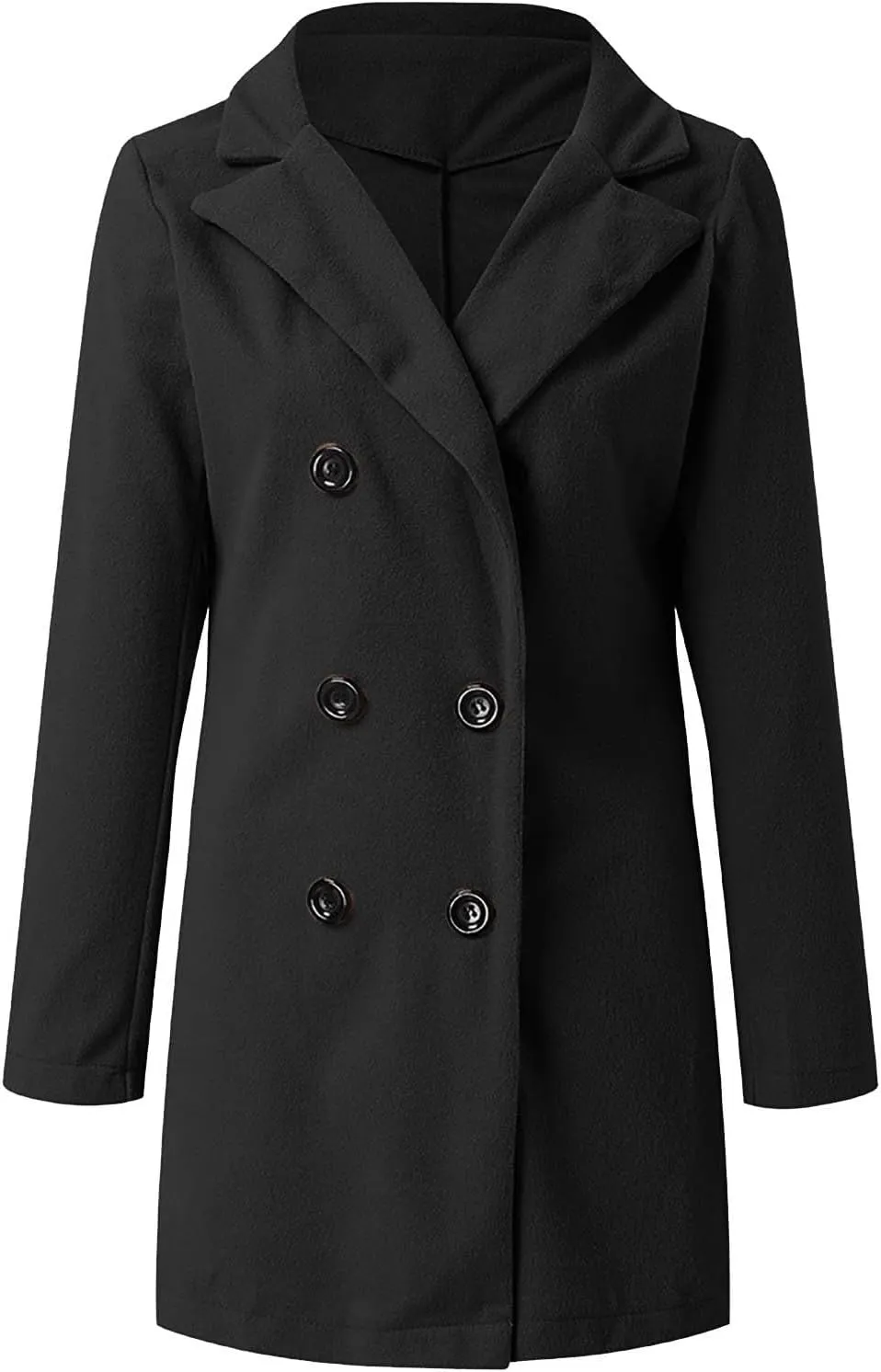 Winter Coats for Women 2024 Fall Wool Trench Coats Double Breasted Notch Lapel Casual Pea Coat Overcoats