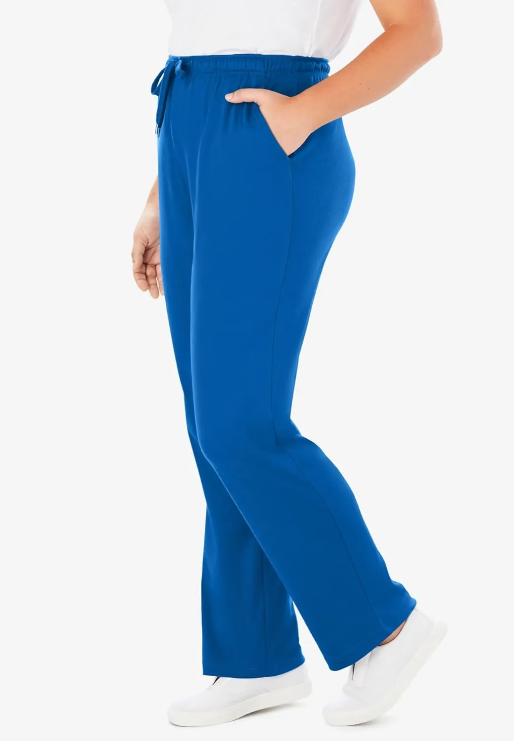 Woman Within Women's Plus Size Sport Knit Straight Leg Pant