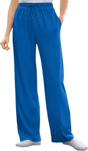 Woman Within Women's Plus Size Sport Knit Straight Leg Pant