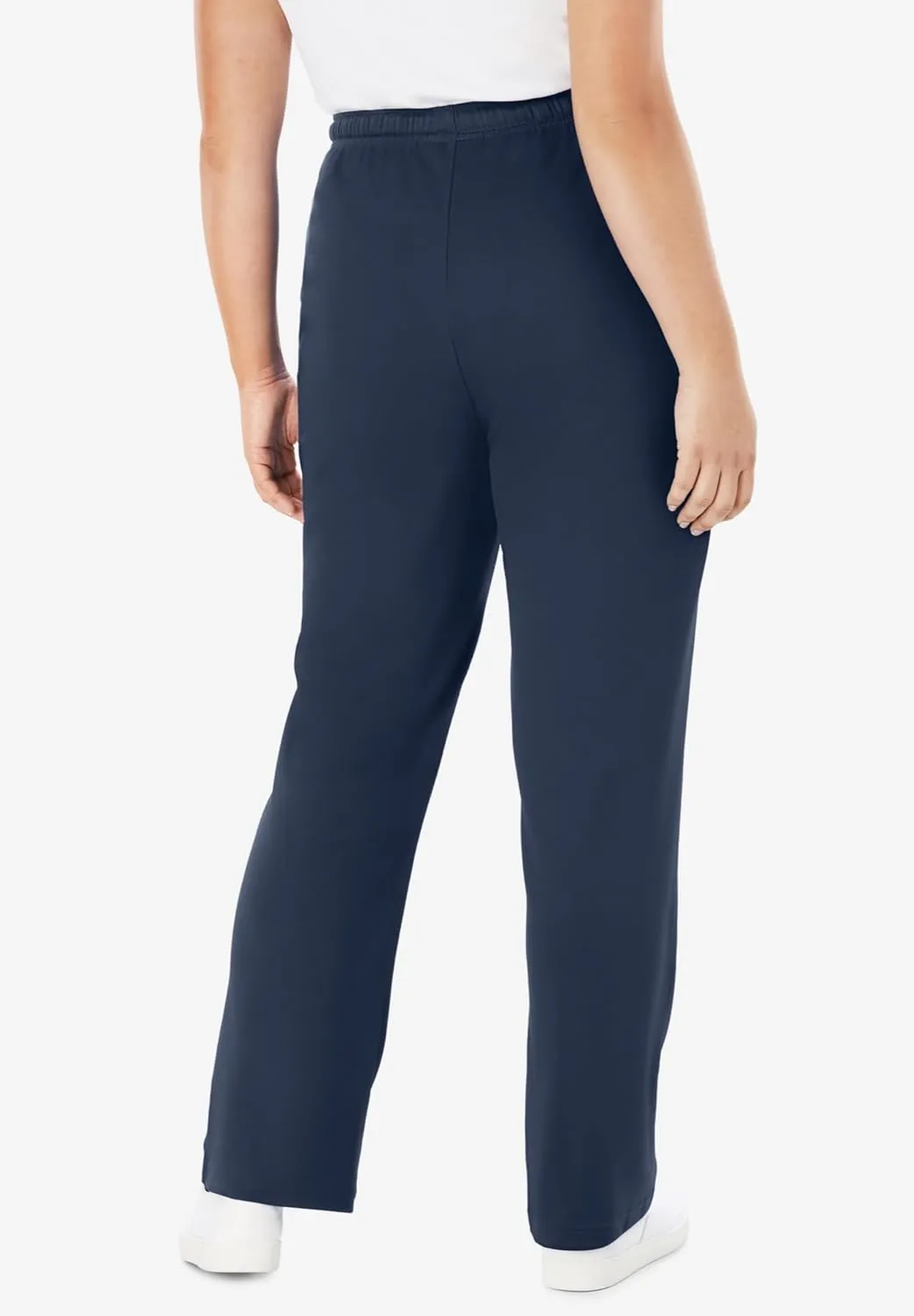 Woman Within Women's Plus Size Sport Knit Straight Leg Pant