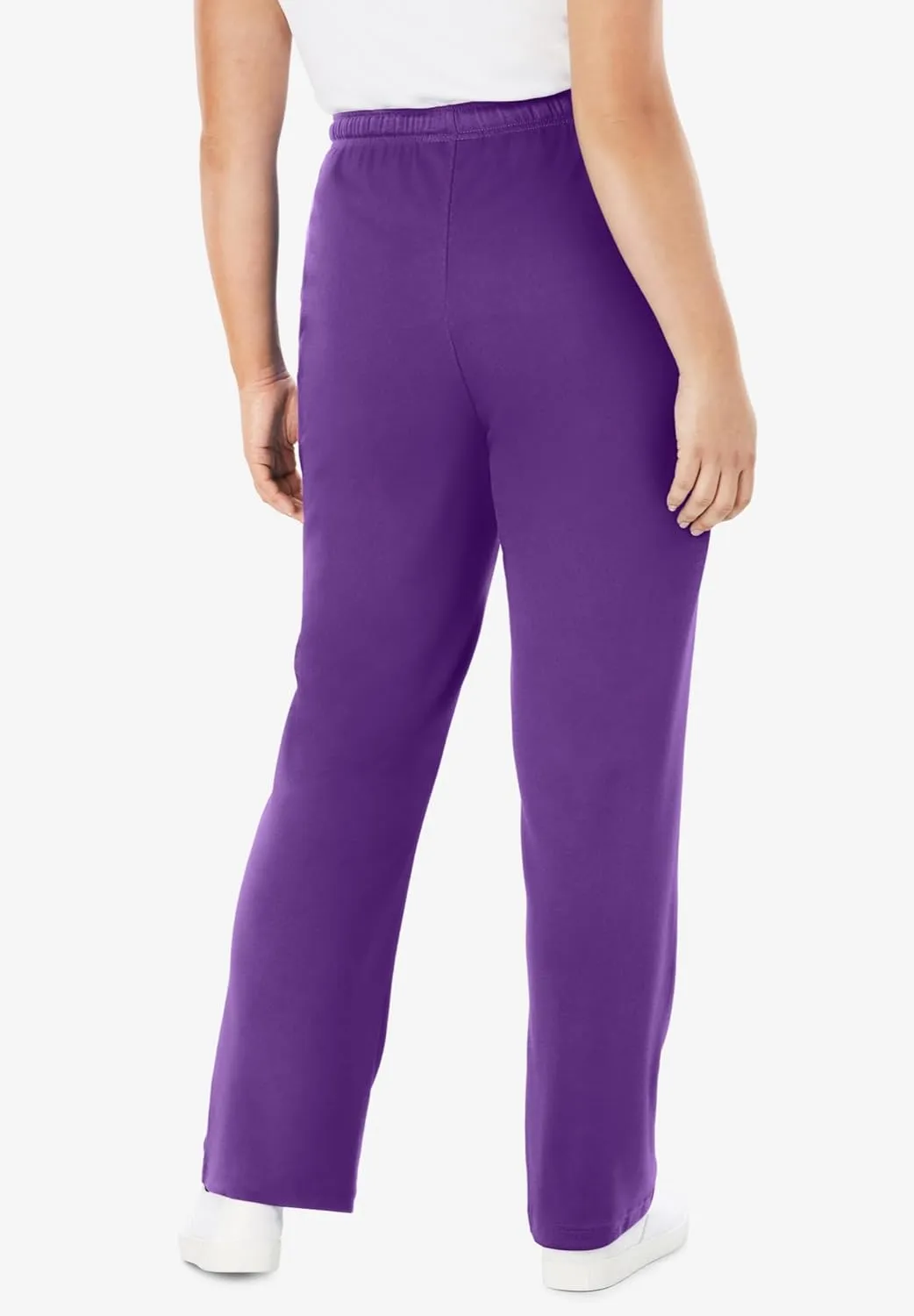 Woman Within Women's Plus Size Sport Knit Straight Leg Pant