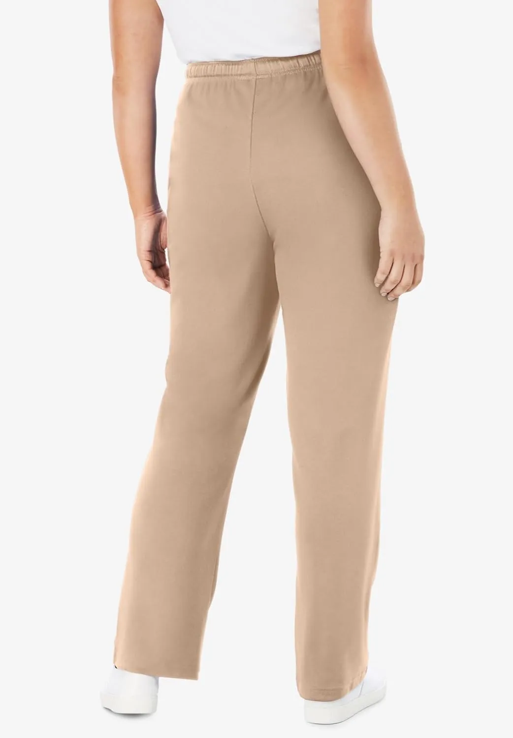 Woman Within Women's Plus Size Sport Knit Straight Leg Pant