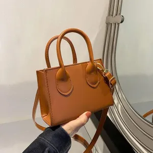 Women Handbags Shoulder Bags, Satchel Tote Bag, Simple Style Top-Handle Shoulder Bags For Women Solid Color Pu Leather Crossbody Messenger Bag Female Handbag Purse Totes