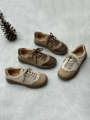 Women Vintage Colorblock Stripe Strap Sport Shoes