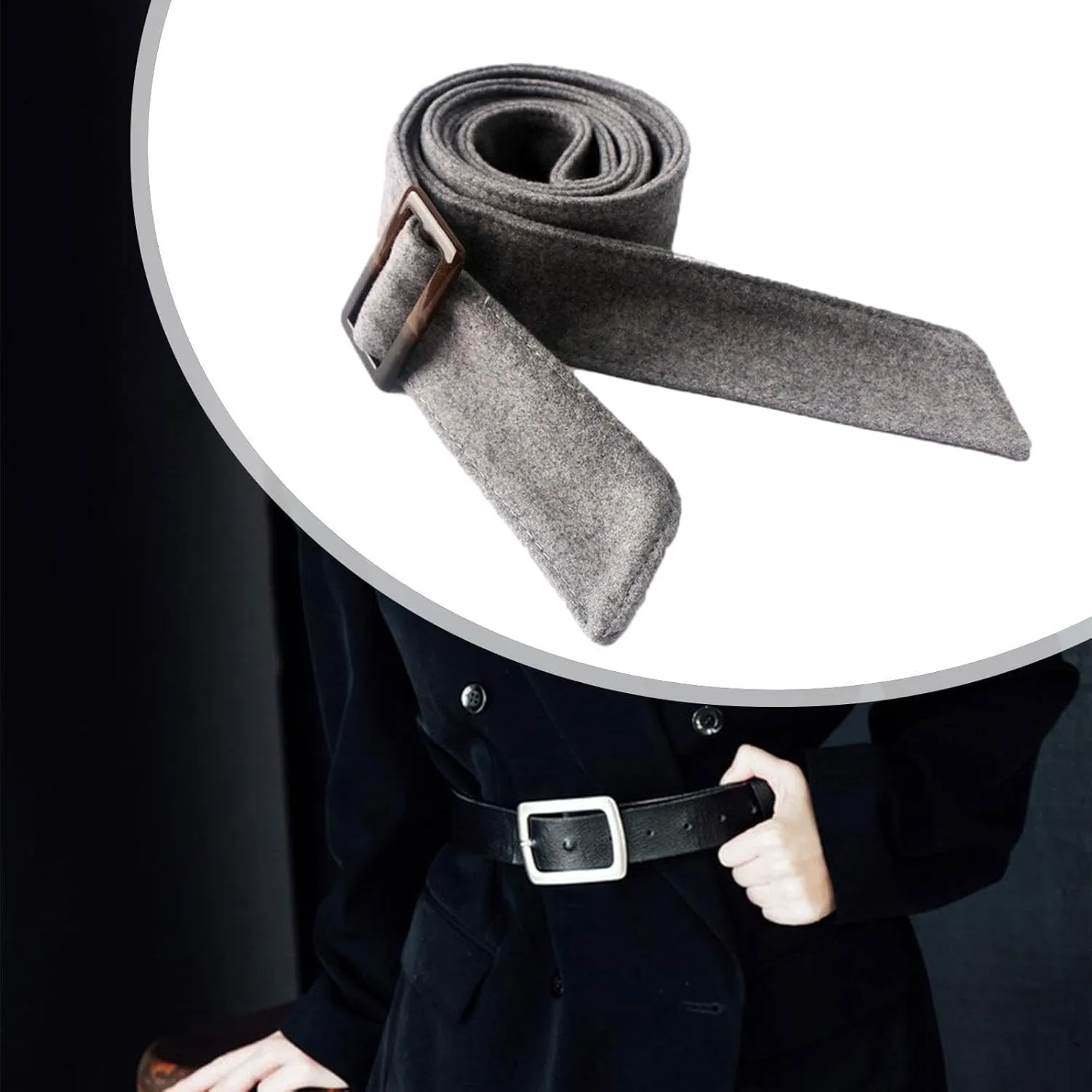 Women Wool Overcoat Waist Belt Comfortable Trench Coat Belt for Street Shopping