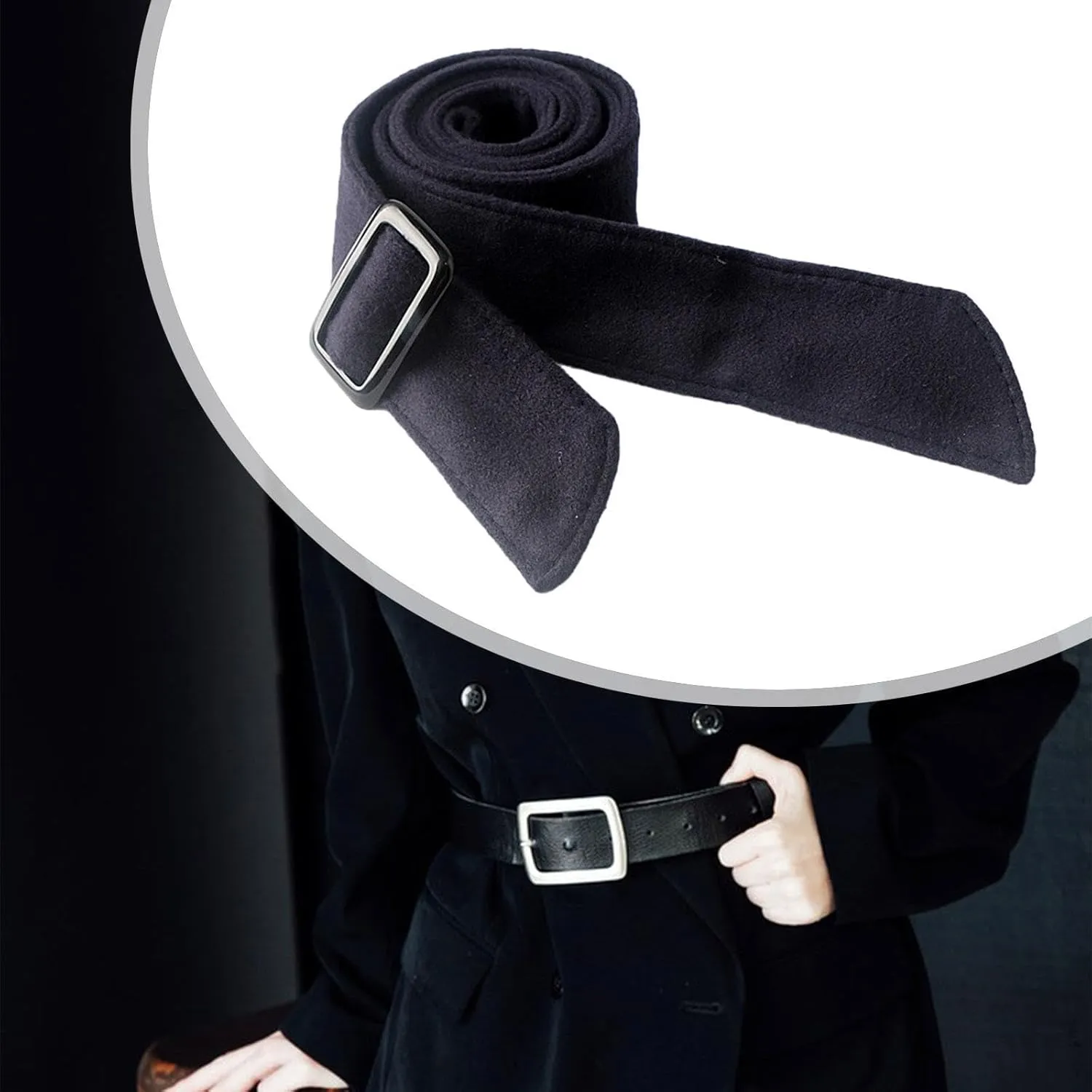 Women Wool Overcoat Waist Belt Comfortable Trench Coat Belt for Street Shopping