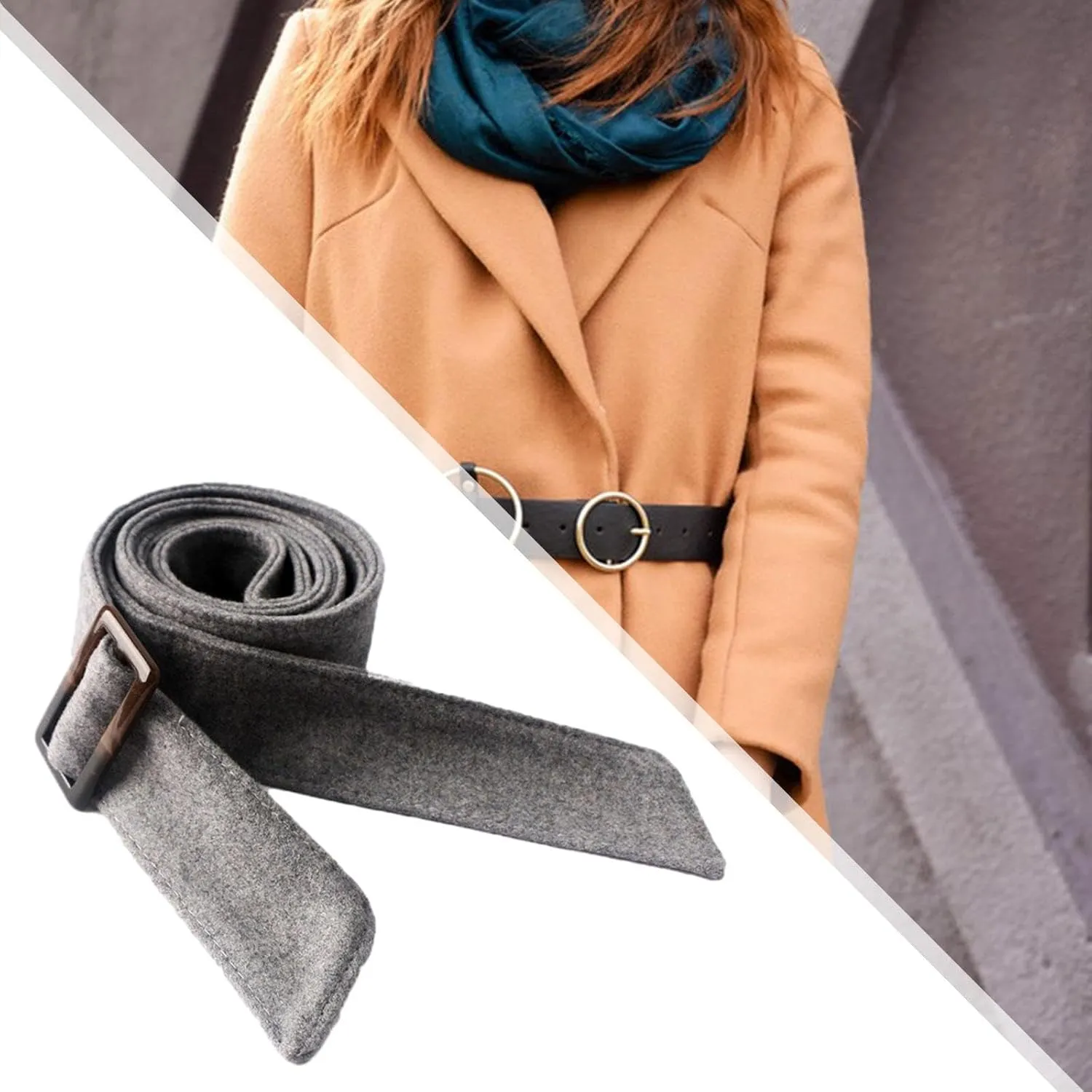 Women Wool Overcoat Waist Belt Comfortable Trench Coat Belt for Street Shopping