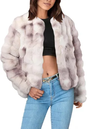 Women's 2024 Winter Coats Fleece Cropped Fuzzy Jacket Long Sleeve Pockets Shaggy Warm Outerwear Soft Clothes
