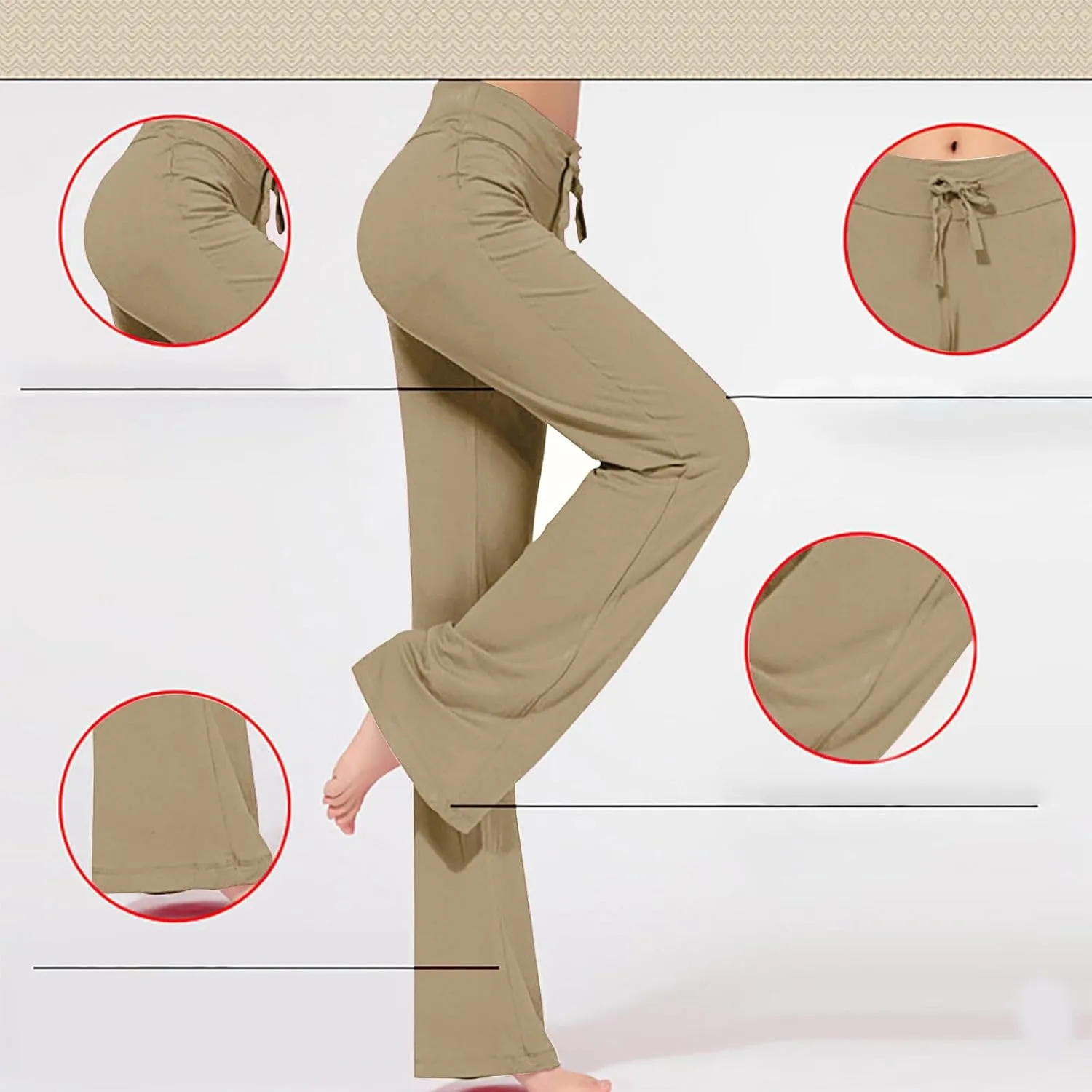 Women's Baggy Flared Pants Loose High Waist Wide Leg Pants Workout Out Leggings Casual Trousers Yoga Gym Pants