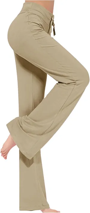 Women's Baggy Flared Pants Loose High Waist Wide Leg Pants Workout Out Leggings Casual Trousers Yoga Gym Pants