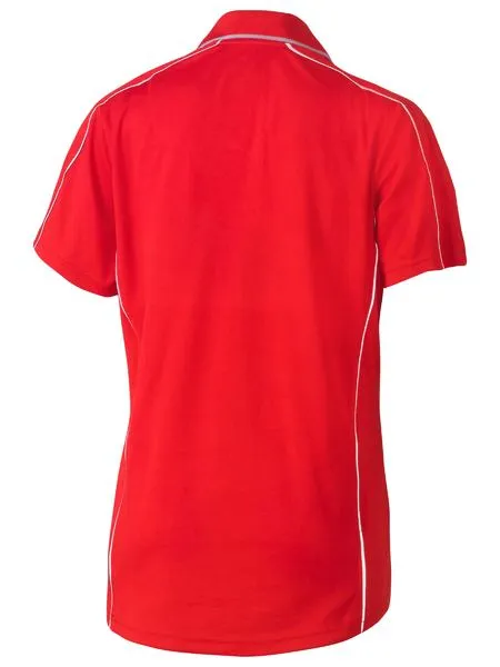 Women's Cool Mesh Polo With Reflective Piping - Short Sleeve