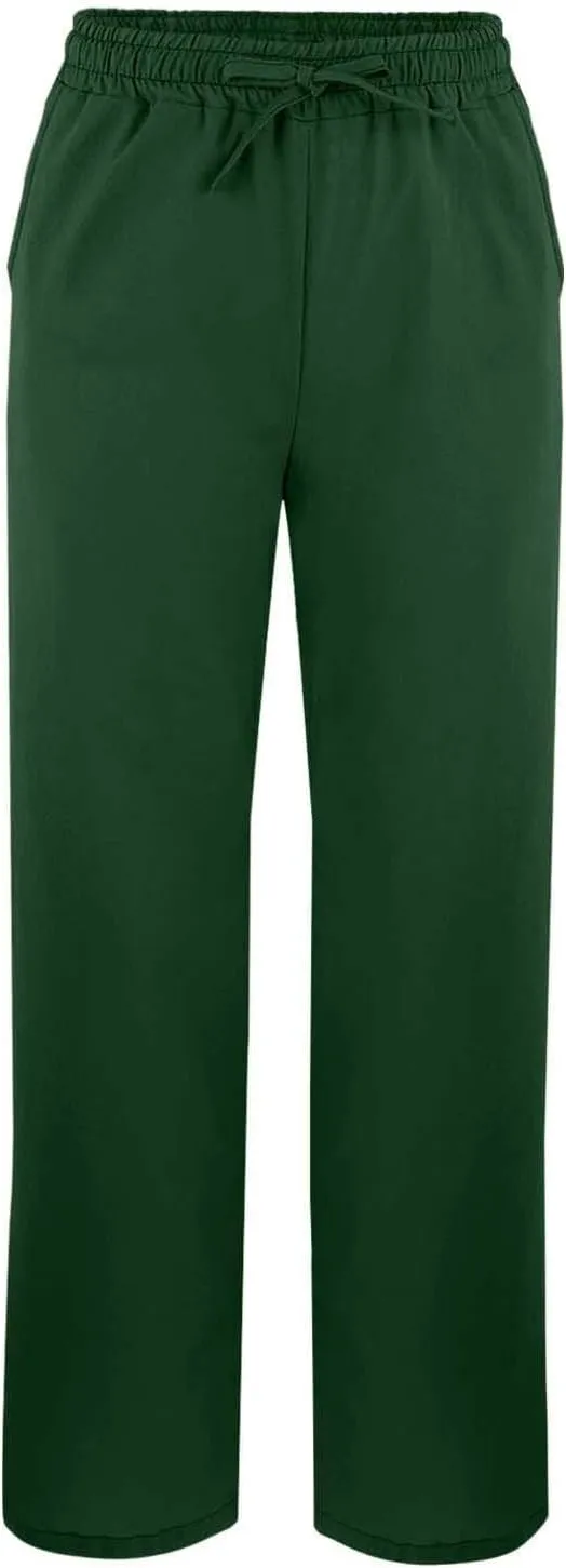 Womens Cotton Linen Cropped Pants Summer High Waist Elastic Straight Leg Lounge Pant Vacation Beach Trousers