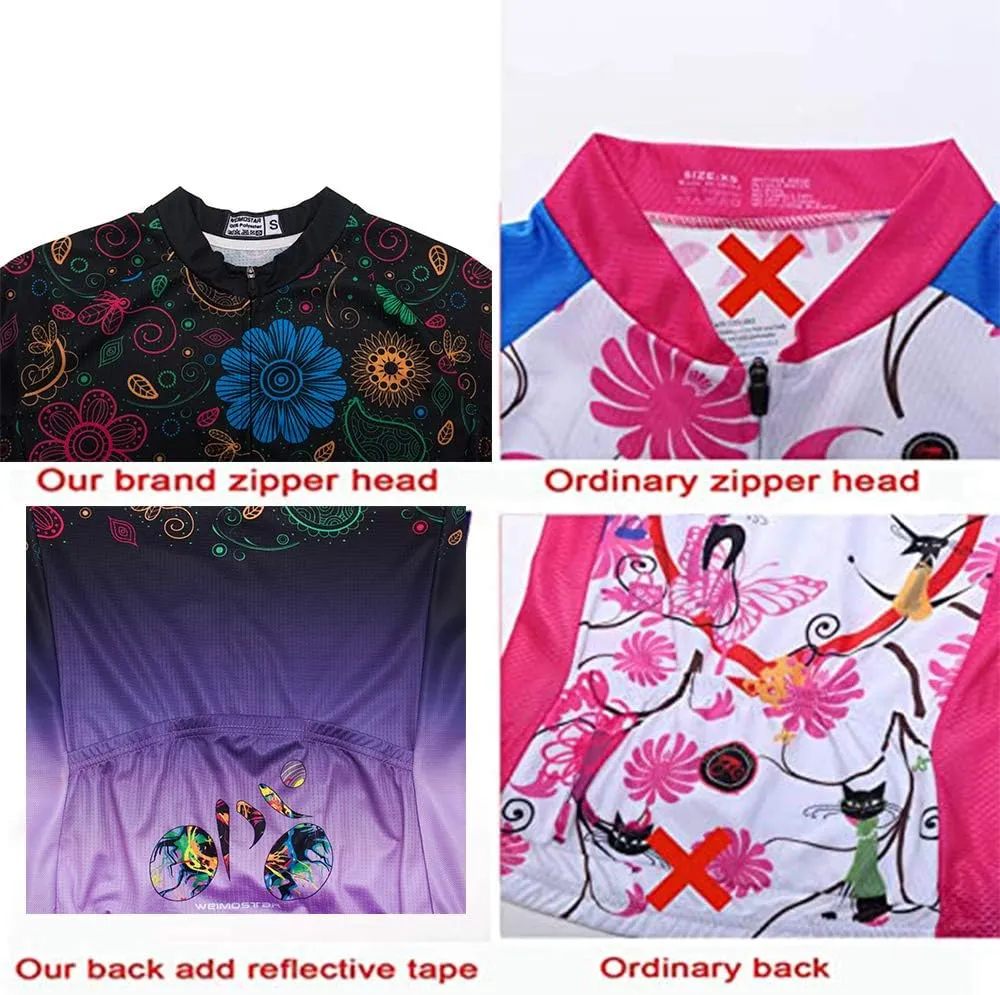Women's Cycling Jersey, Short Sleeved Bike Shirt Mountain Jersey Comfortable Quick Dry Wear Top