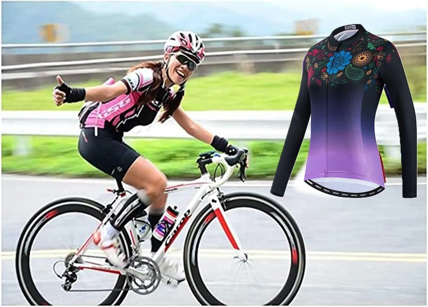 Women's Cycling Jersey, Short Sleeved Bike Shirt Mountain Jersey Comfortable Quick Dry Wear Top