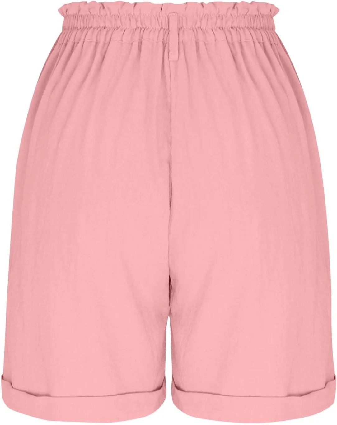 Women's High Waisted Shorts with Pockets Casual Button Loose Fit Pants 2025 Trendy Elastic Waist Beach Lounge Bottoms
