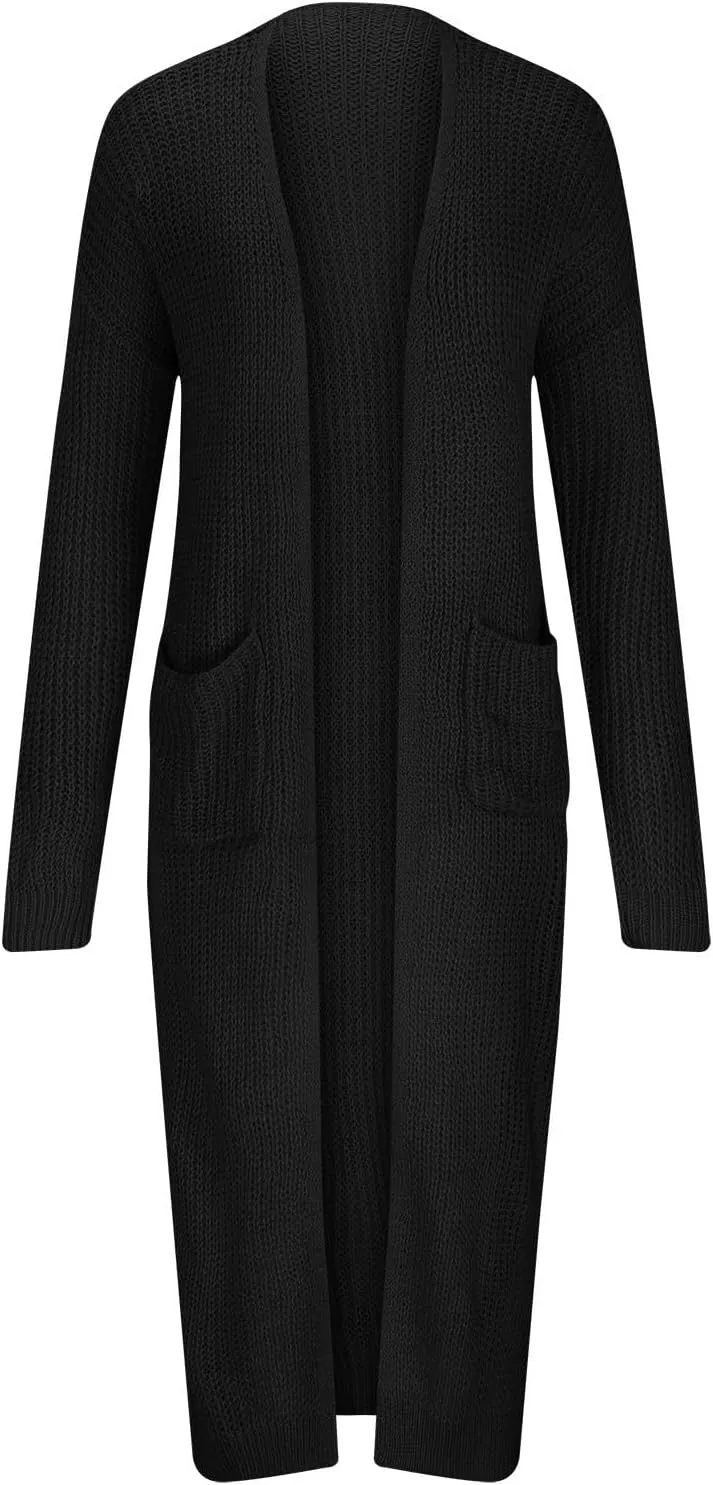 Womens Open Front Long Cardigans Lightweight Trench Coats Clothes Duster Sweater Outerwear 2023 Fall Jacket Coats