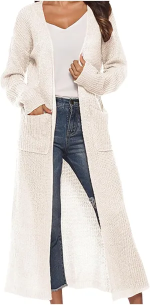 Womens Open Front Long Cardigans Lightweight Trench Coats Clothes Duster Sweater Outerwear 2023 Fall Jacket Coats
