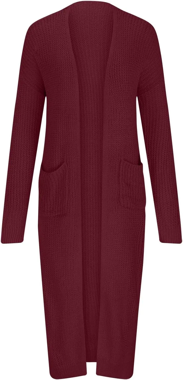 Womens Open Front Long Cardigans Lightweight Trench Coats Clothes Duster Sweater Outerwear 2023 Fall Jacket Coats