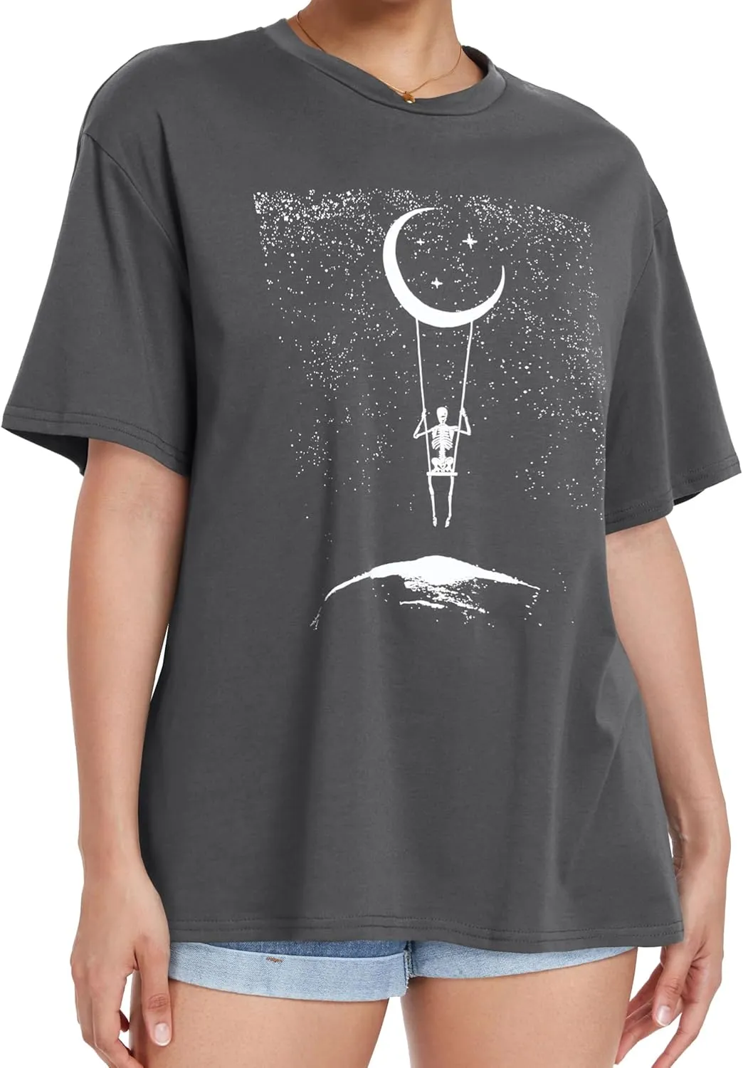 Womens Oversized Tshirt Graphic Tees Crew Neck Summer Short Sleeve Loose Fit Tops
