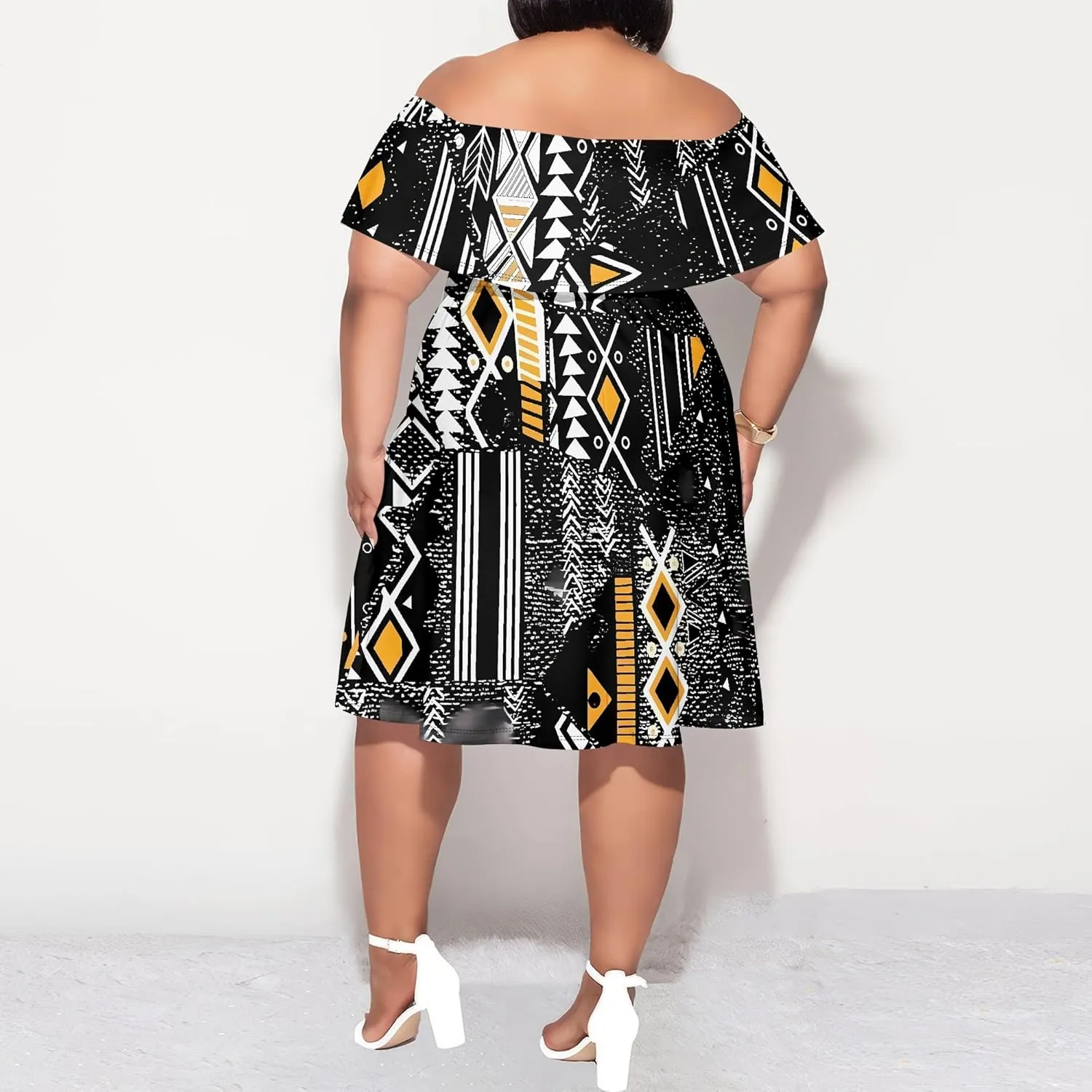Women's Plus Size Summer Dresses Floral Print Midi Dresses Flowy Sundresses