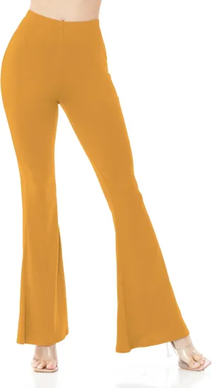 Women's Premium Flare Legging Yoga Pants Palazzo Pants Form Fitting Comfty High Waist Bell Bottom Pants