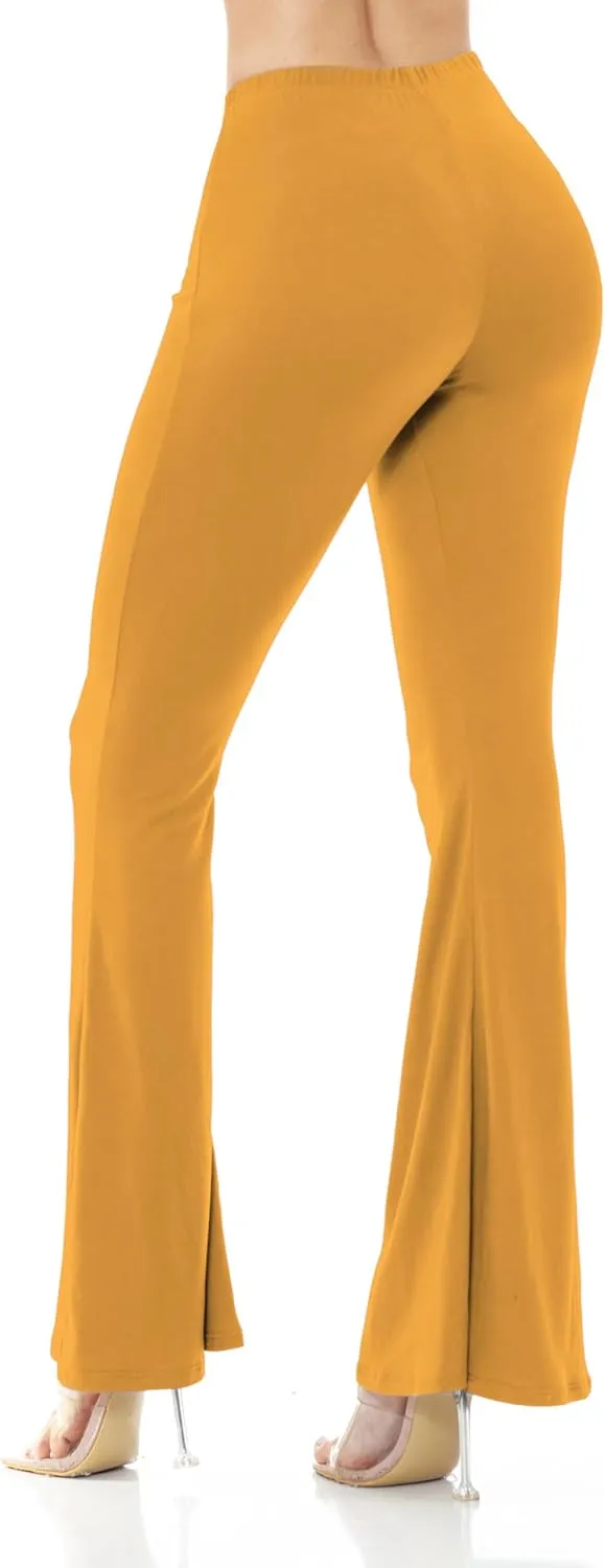 Women's Premium Flare Legging Yoga Pants Palazzo Pants Form Fitting Comfty High Waist Bell Bottom Pants