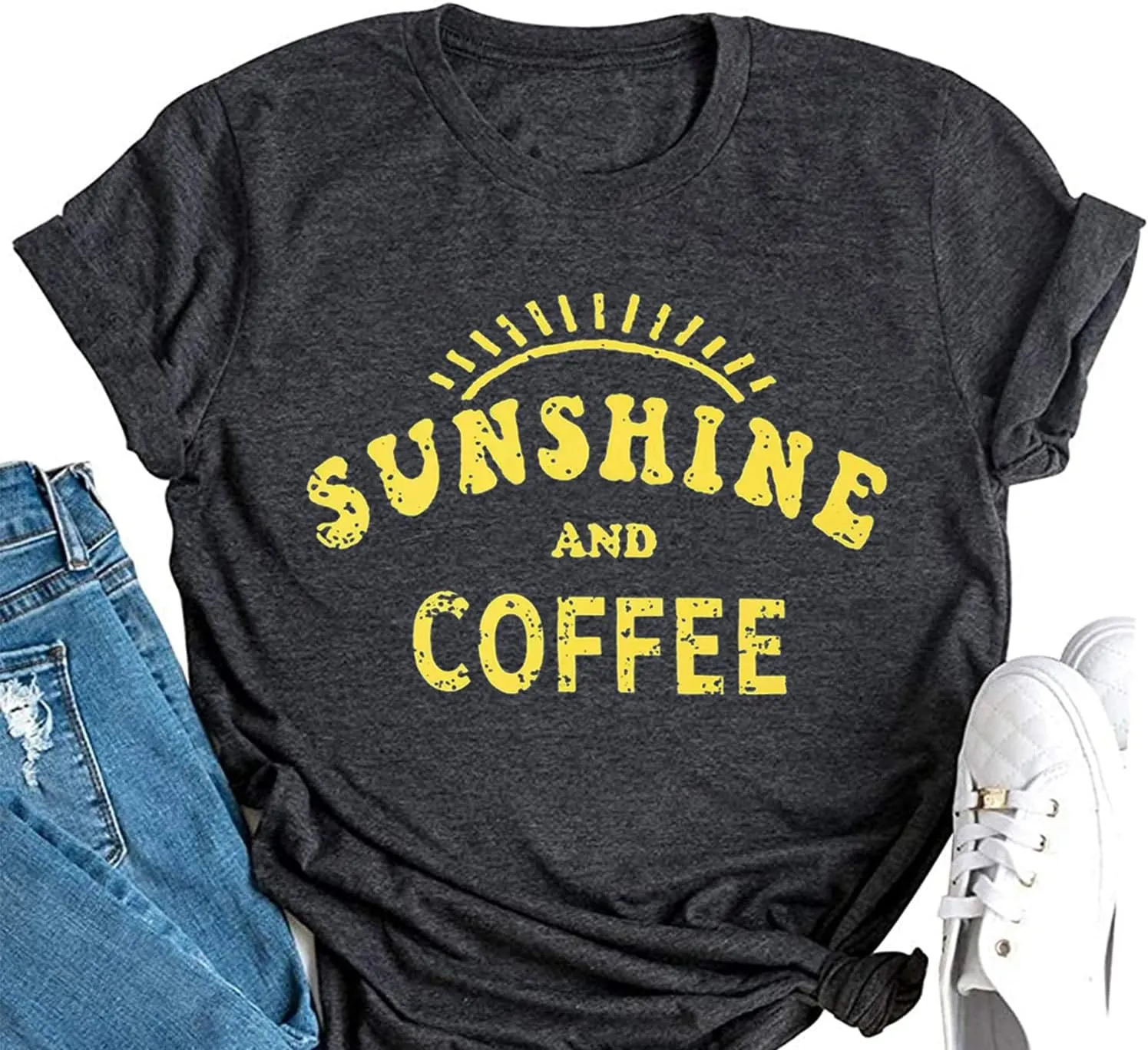 Women's Summer Tops Sunflower T Shirts for Women Cute Graphic Loose Tees Crew Neck Short Sleeve Casual Tops