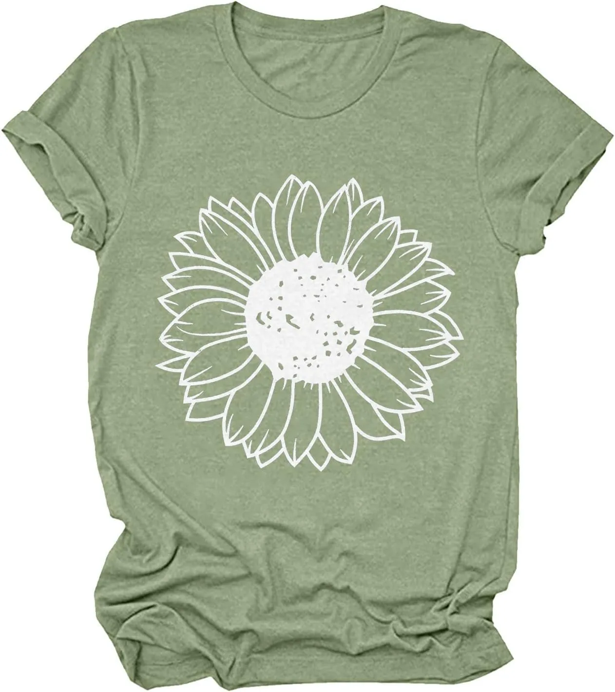 Women's Summer Tops Sunflower T Shirts for Women Cute Graphic Loose Tees Crew Neck Short Sleeve Casual Tops